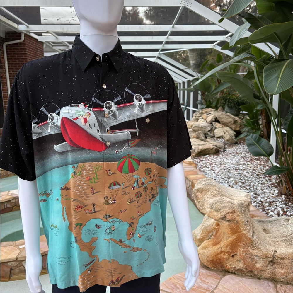 Christmastime Tori Richard shirt.
